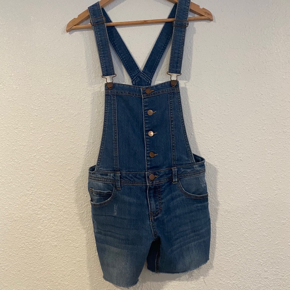 Denim shorts overalls